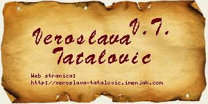 Veroslava Tatalović vizit kartica